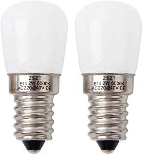 Bombilla nevera LED E14 2W ZSZT equivalente de bulbo del halogeno 15W- blanco frio 6000K bombillas minusculoas- 2 unidades