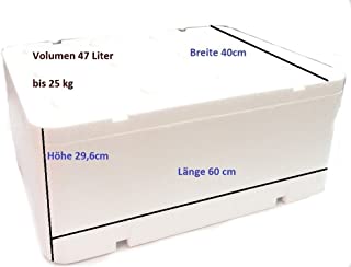 Caja termica de poliestireno con tapa- 47-62-l. 600 x 400 x 296-mm- nevera portatil para acampar