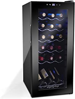 Display4top Vinoteca 18 Botellas- Puerta de vidrio templado- cajon cromado (53 L)