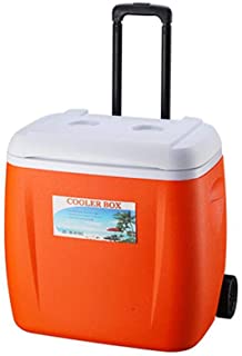 HEIRAO Caja refrigeradora- enfriadora con Ruedas con manija telescopica- Buena para Comida Comida de Picnic Playa Que acampa Viajar- 28 litros