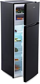 KLARSTEIN Height Cool Black - Nevera con congelador- refrigerador de 115 l- congelador de 45 l- 4 estantes Grandes- Compartimento Verduras- Temperatura de Nevera Ajustable en 7 Niveles- Negro
