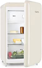 KLARSTEIN Popart Cream - Nevera- refrigerador- diseno Retro- 108 l- congelador de 13 l- Compartimento de Verduras- 2 estantes- Compartimento para Botellas- Bandeja para Huevos- Crema