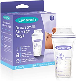 Lansinoh Bolsas de almacenamiento para leche materna- 50 bolsas de almacenamiento de leche practicas para lactancia materna