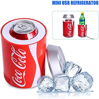 Mini USB frigorifico Nevera portatil para Coche- Coca-Cola Bebe Cooler- Desktop Beer Freezer Deposito de refrigeracion para Oficina Viajes Picnic Boat