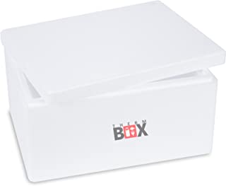 Poliestireno Caja blanco aislante Caja termica Caja nevera portatil caja de mantenimiento en caliente 40 x 30 x 21 cm – 12-06 litros.