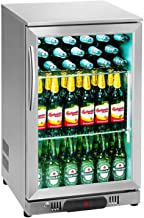 Royal Catering RCGK-108S Nevera Expositora Frigorifico Minibar Nevera Pequena Bebidas Botellas Refrigerador (108 L- 2–10 °C- 135 W- 53x50-2x83-5 cm) Inox