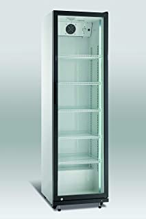 Scandomestic SD429-1 Refrigerador - Nevera para bebidas- Volumen 394L- Funcionamiento silencioso- Puerta de cristal- Control mecanico- Iluminacion LED- Negro-plateado